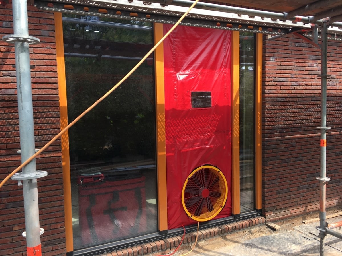 Blowerdoortest nieuwbouw woning in Onnen, Groningen